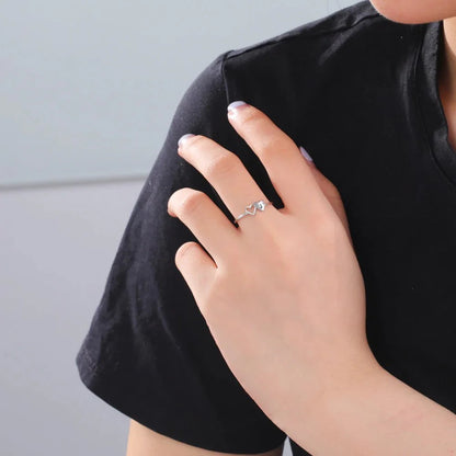 Dual Heart Letter Initial Ring