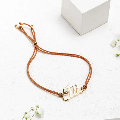 Elegant Cursive Name Rope Bracelet