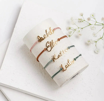 Elegant Cursive Name Rope Bracelet