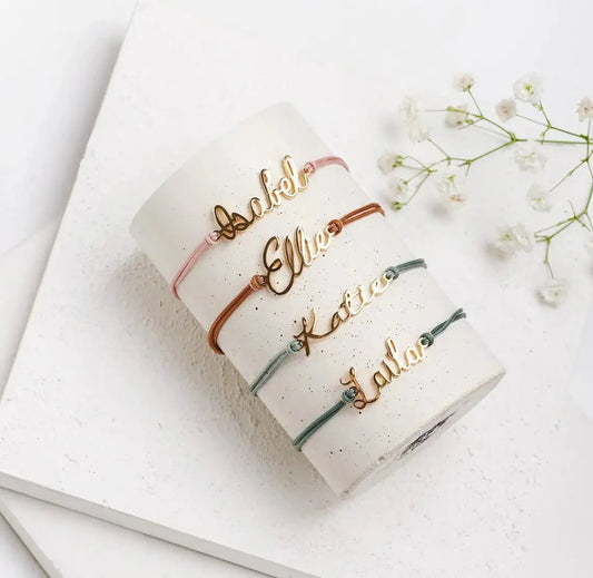 Elegant Cursive Name Rope Bracelet