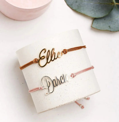Elegant Cursive Name Rope Bracelet