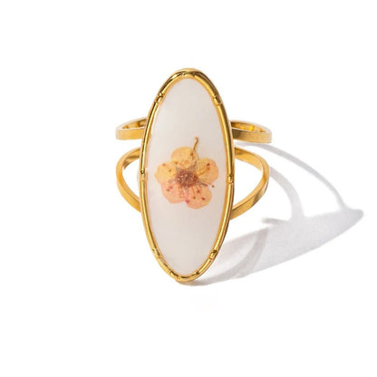 Elegant Floral Adjustable Rings