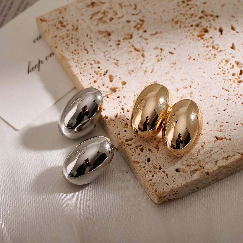 Elegant Oval Stud Earrings