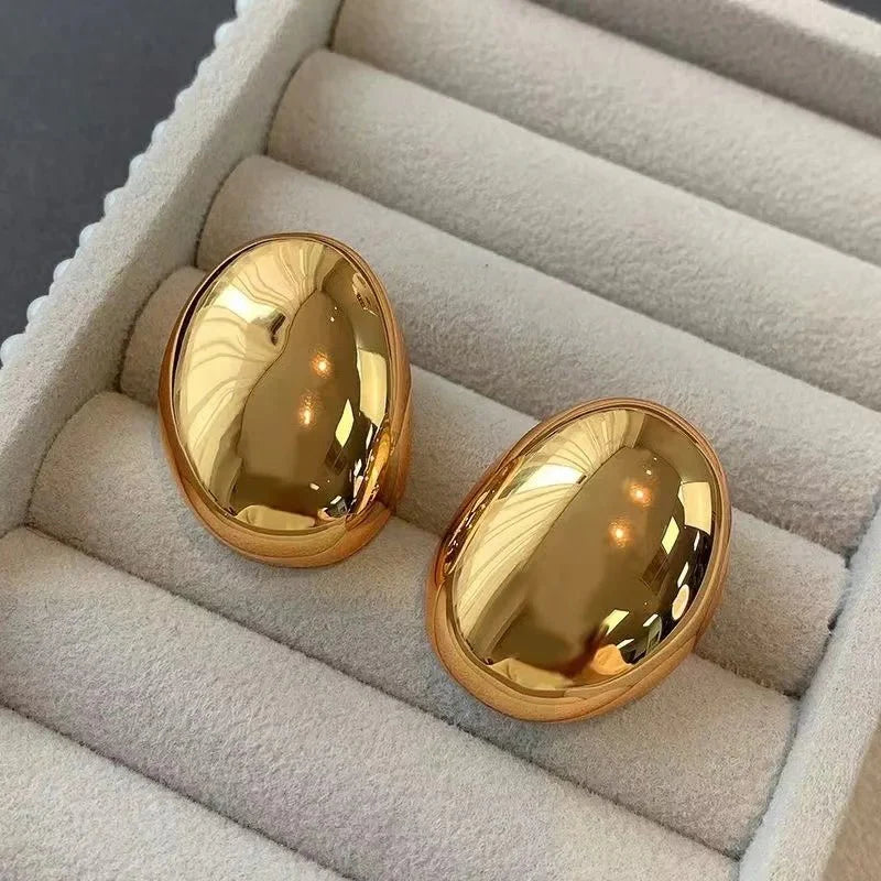 Elegant Oval Stud Earrings