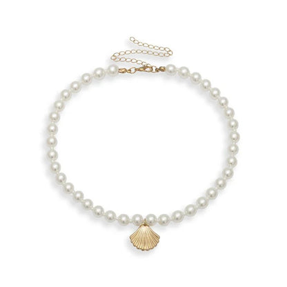 Elegant Sea Shell Pearl Necklace