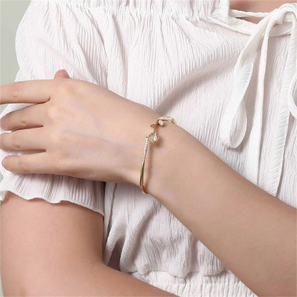 Elegant Tulip Opal Diamond Accented Bracelet