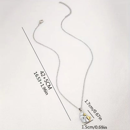 Necklace with measurements on a white background