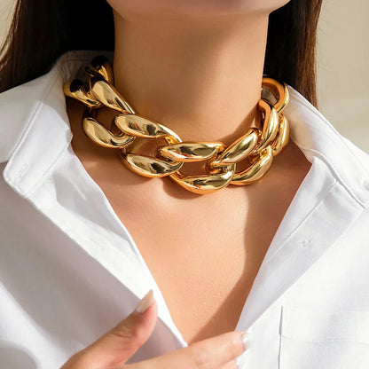 Exaggerated Chunky Cuban Link Choker Necklace