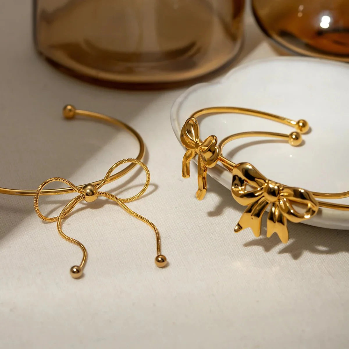 Feminine Bow Cuff Bracelets