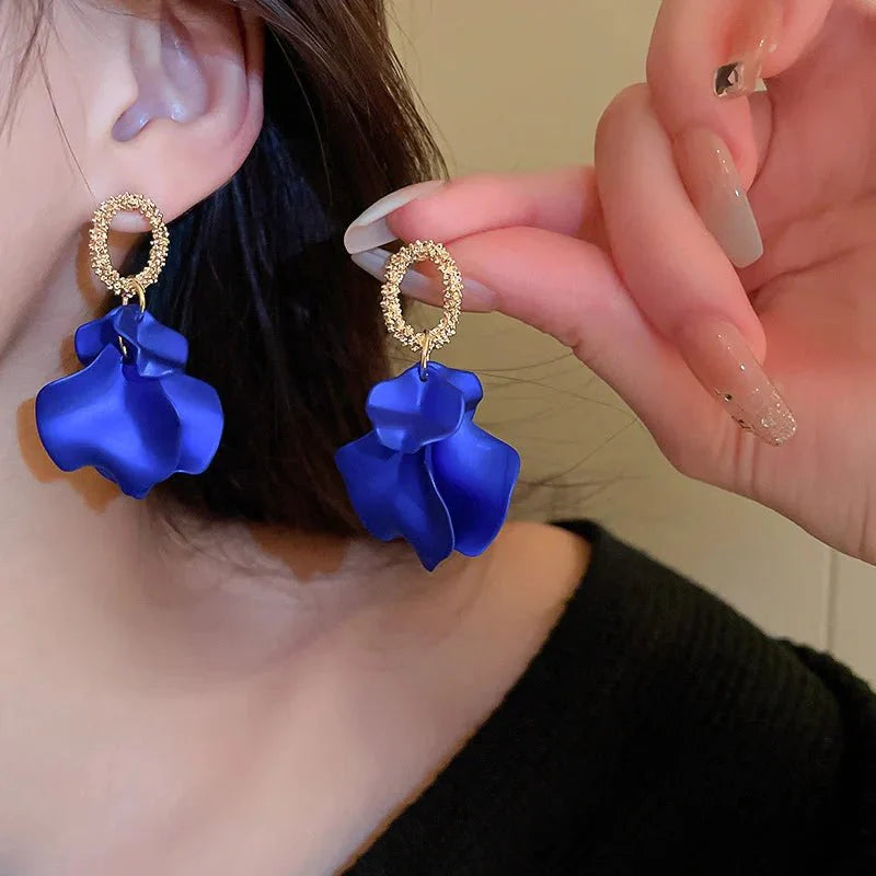 Floral Rose Petal Earrings