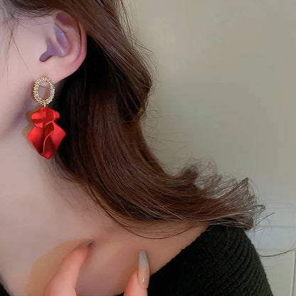 Floral Rose Petal Earrings