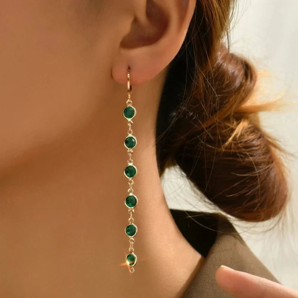Gem Drop Hoop Earrings