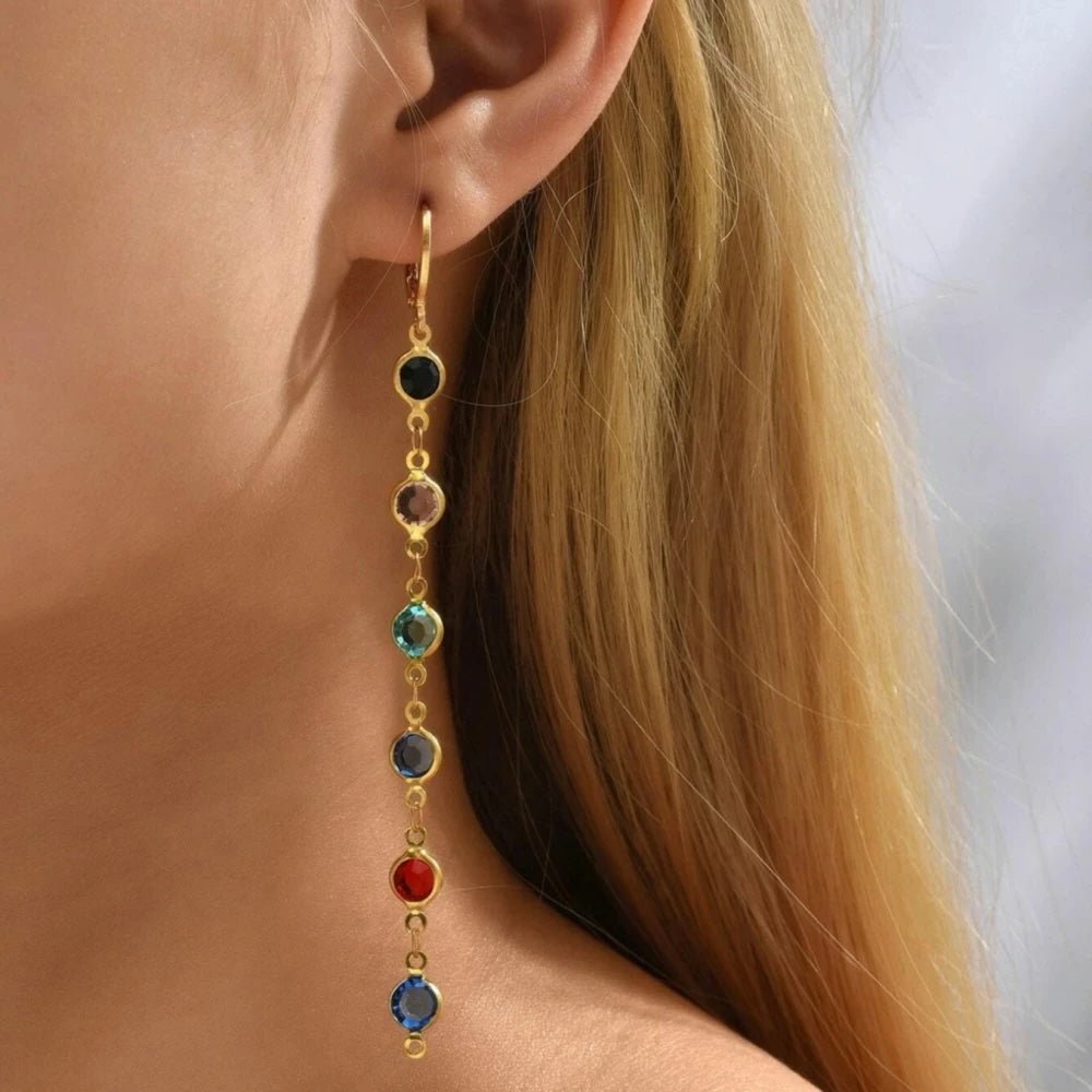 Gem Drop Hoop Earrings