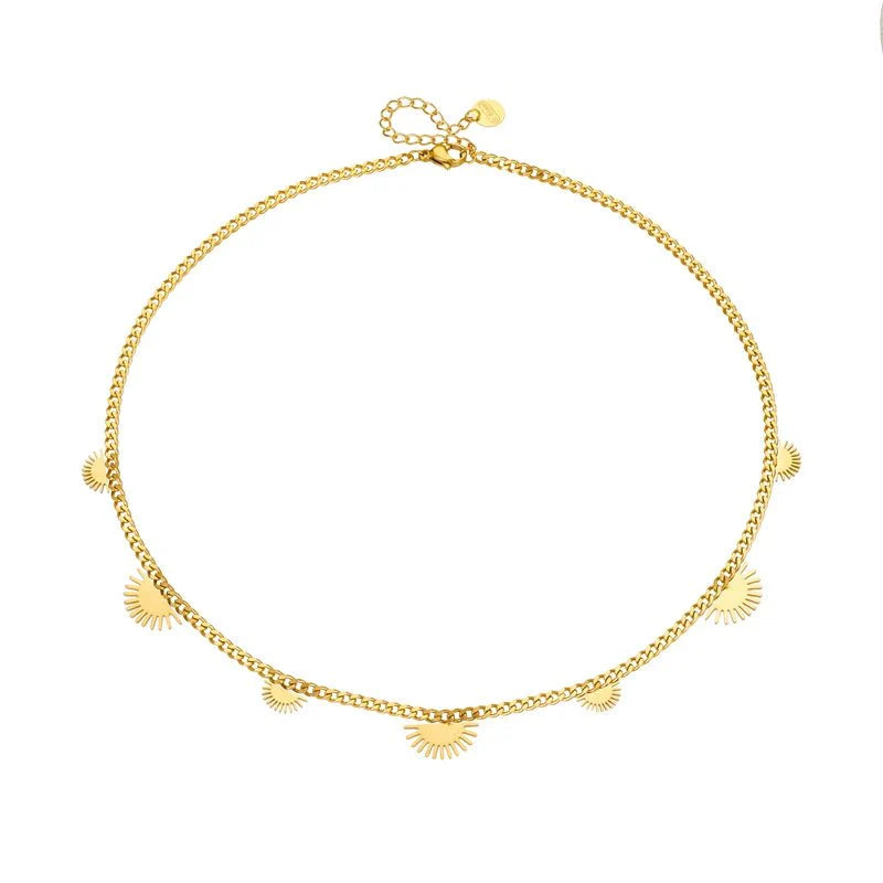 Half Sun Charm Necklace and Bracelet Set