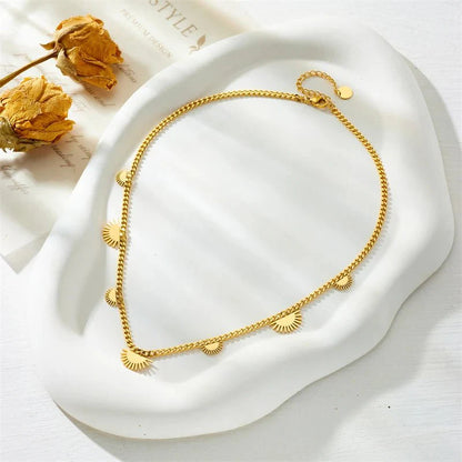 Half Sun Charm Necklace and Bracelet Set