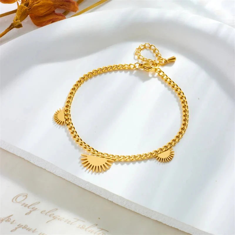 Half Sun Charm Necklace and Bracelet Set