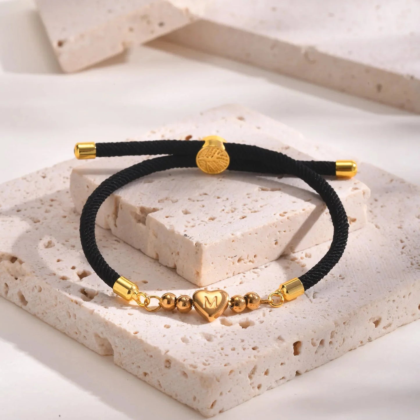 Heart Letter Initial Milan Rope Bracelet