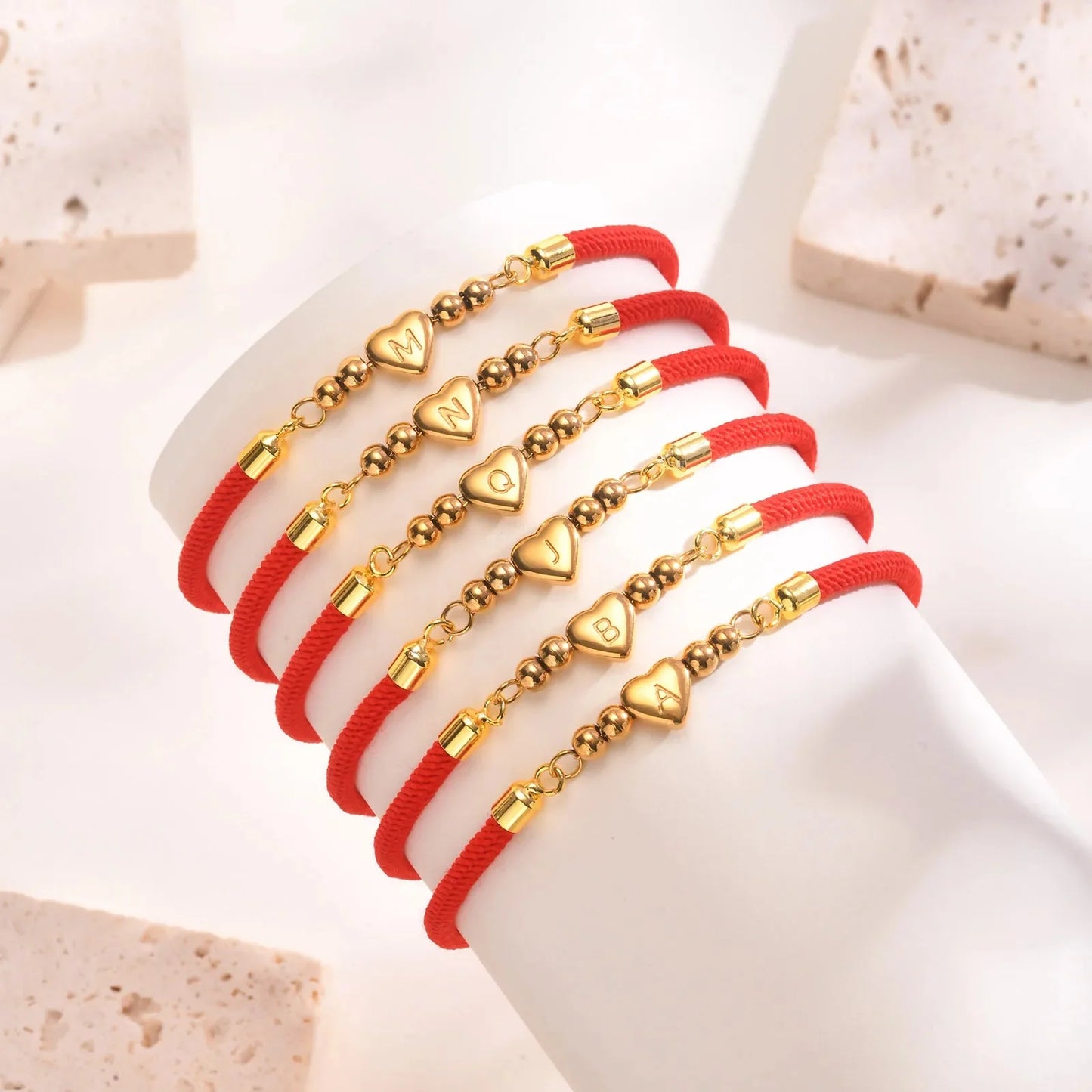 Heart Letter Initial Milan Rope Bracelet