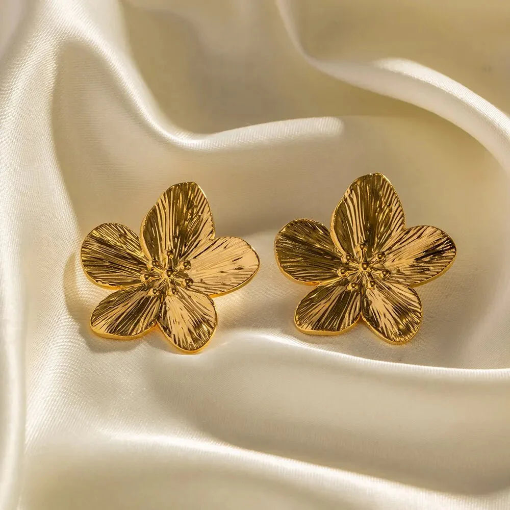 Hibiscus Floral Stud Earrings