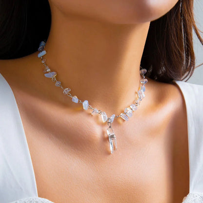Ice Crystal Stone Choker Necklace