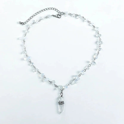 Ice Crystal Stone Choker Necklace