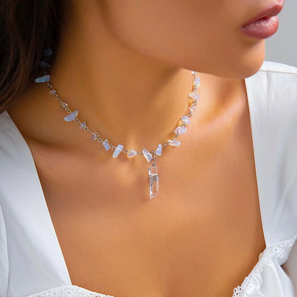 Ice Crystal Stone Choker Necklace