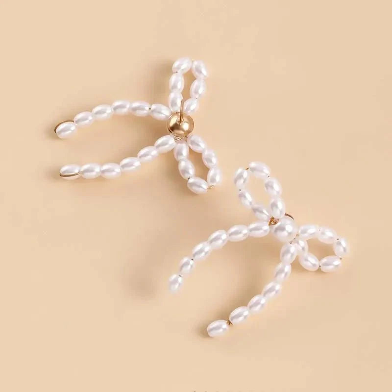 Iconic Dainty Pearl Bow Earrings