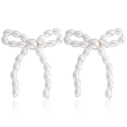Iconic Dainty Pearl Bow Earrings