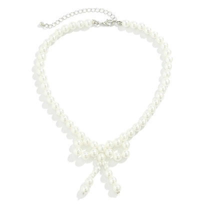Iconic Dainty Pearl Bow Necklace