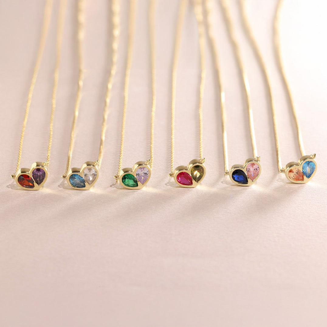 Forever Linked Birthstone Heart Necklace & Bracelet