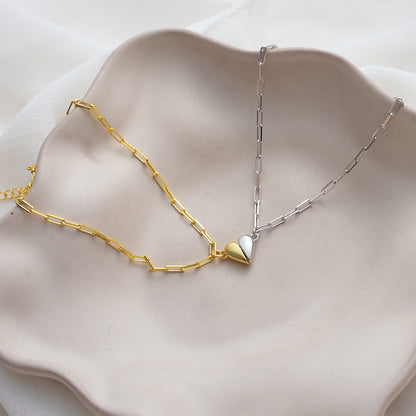 Magnetic Heart Paperclip Chain Love Bracelet Set