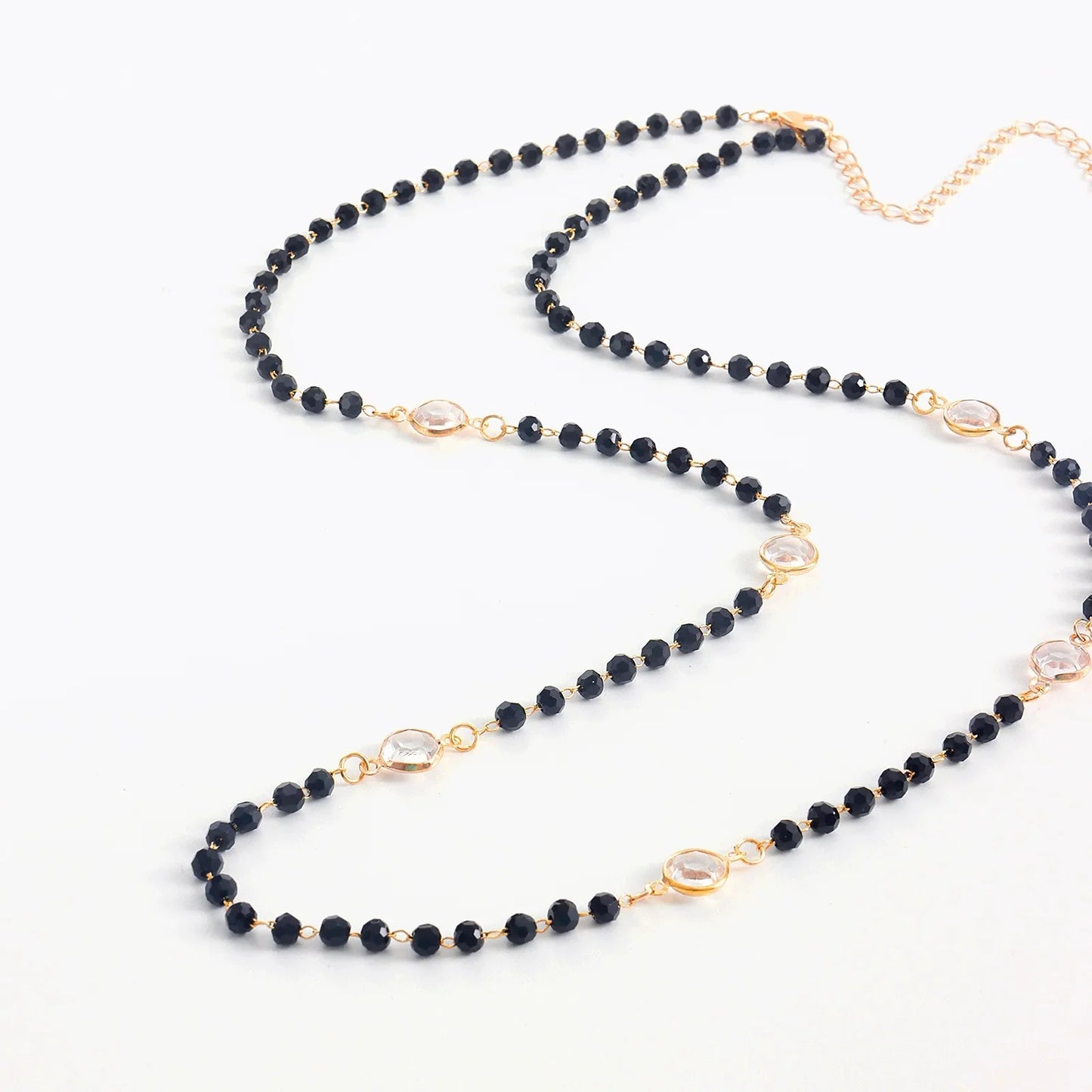 Layered Black Crystal Necklace