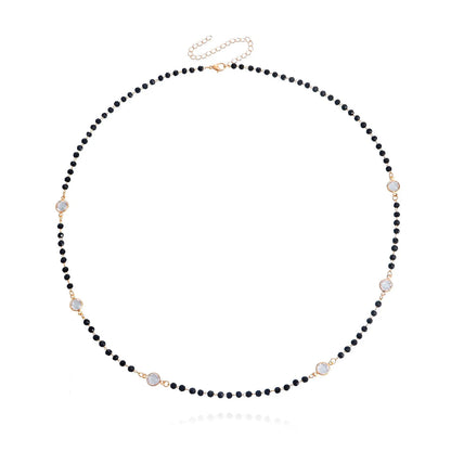 Layered Black Crystal Necklace