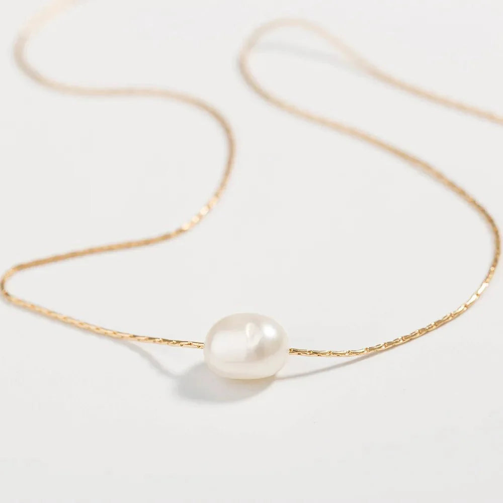 Layered Dainty Strung Pearls Necklace