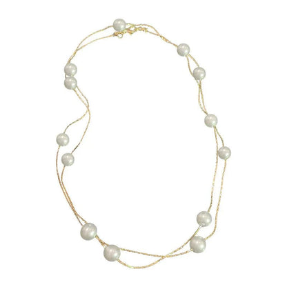 Layered Pearl Classy Choker Necklace