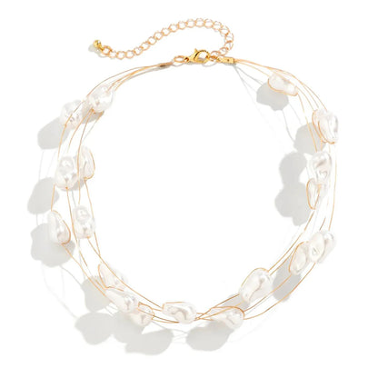 Layered Strung Pearls Bracelet and Necklace