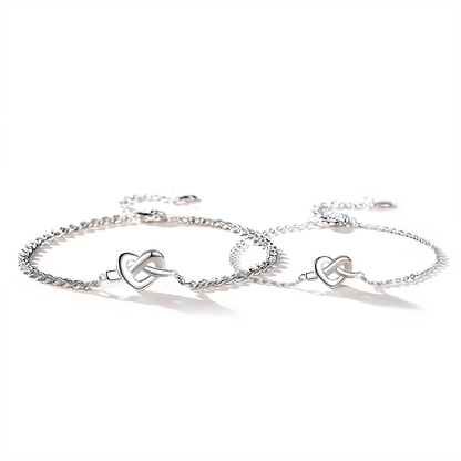 S925 Dainty Heart Knot Love Bracelet