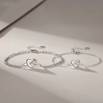 S925 Dainty Heart Knot Love Bracelet