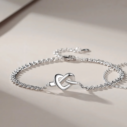 S925 Dainty Heart Knot Love Bracelet