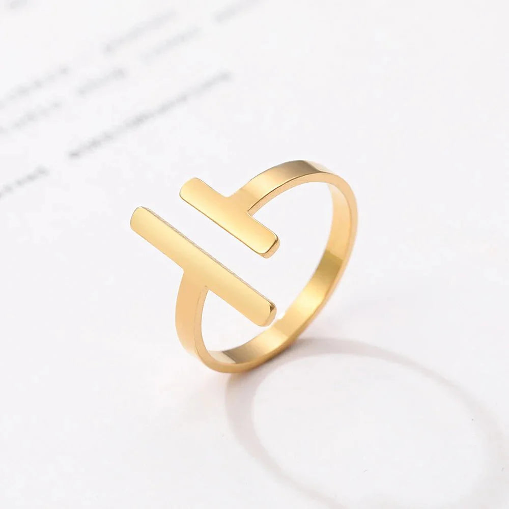 Minimal Adjustable Asymmetric Open Bar Ring