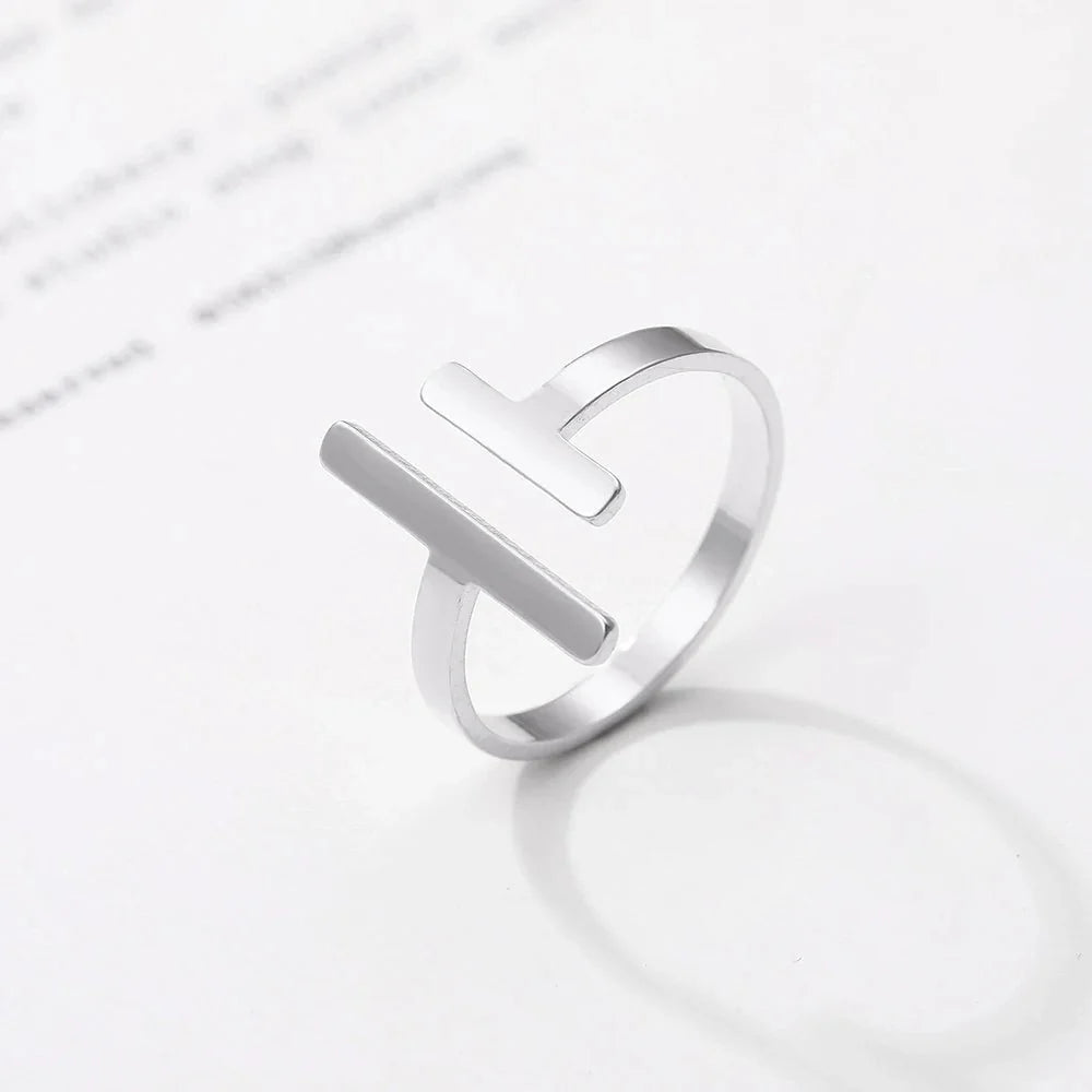 Minimal Adjustable Asymmetric Open Bar Ring