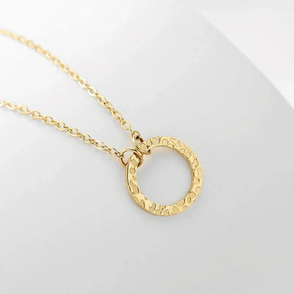 Minimal Textured Circle Necklace