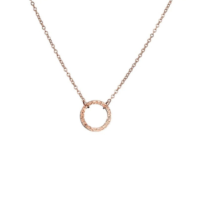 Minimal Textured Circle Necklace