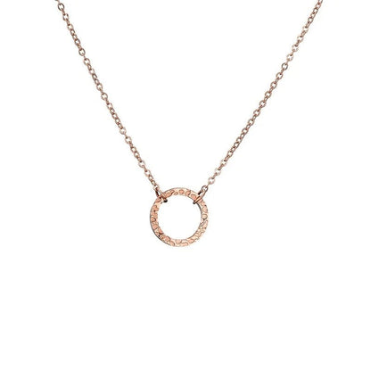 Minimal Textured Circle Necklace
