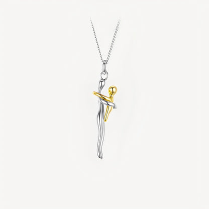 Necklace with a unique pendant design on a white background