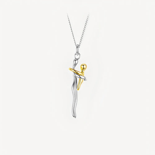 Necklace with a unique pendant design on a white background