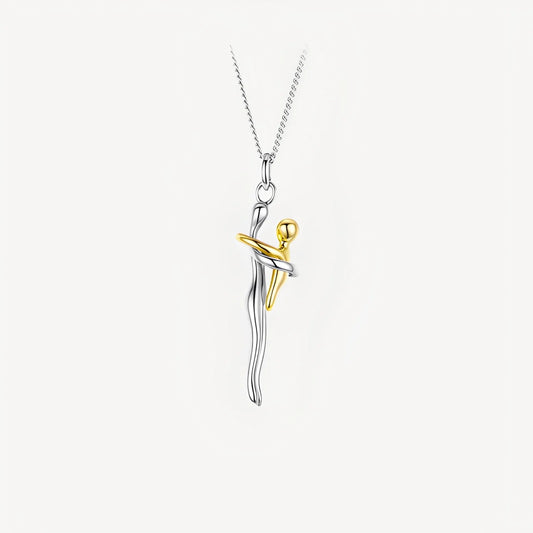 Necklace with a unique pendant design on a white background