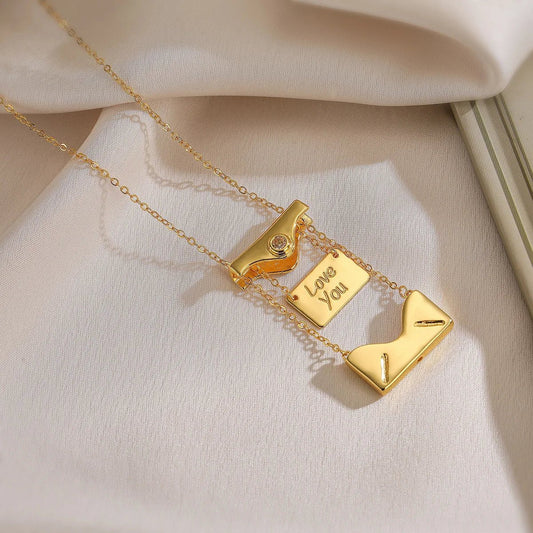 Open & Close I Love You Envelope Necklace