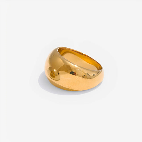 Gold ring on a white background
