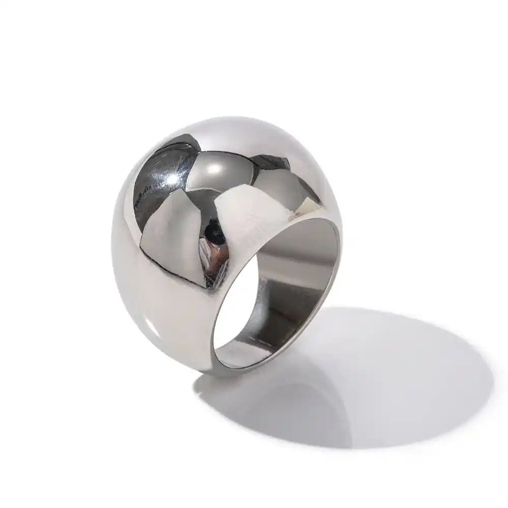 Silver ring on a white background